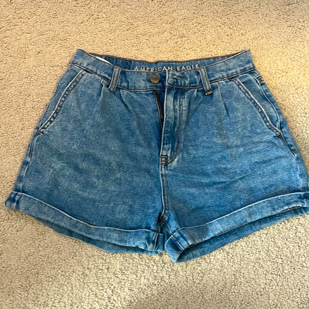 High waisted jean shorts